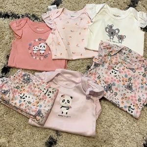 Brand new! Baby girls onesies and one set of pants